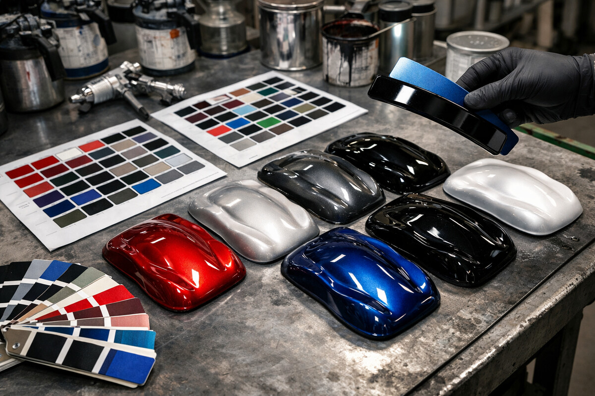 Échantillons de couleurs de peinture automobile