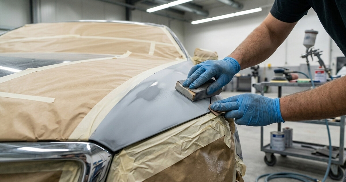 Préparation de carrosserie avant peinture